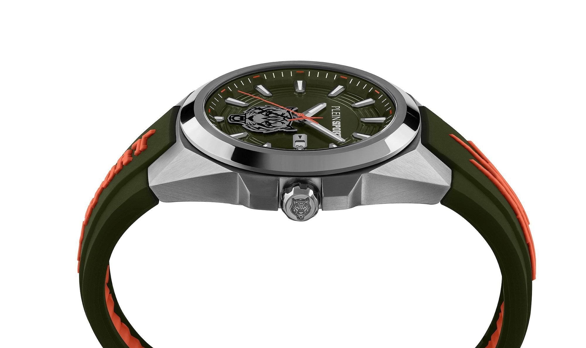 Plein Sport Uhr Herren TIGERMASTER PS7BA0624 Grün / Grau / Silikon