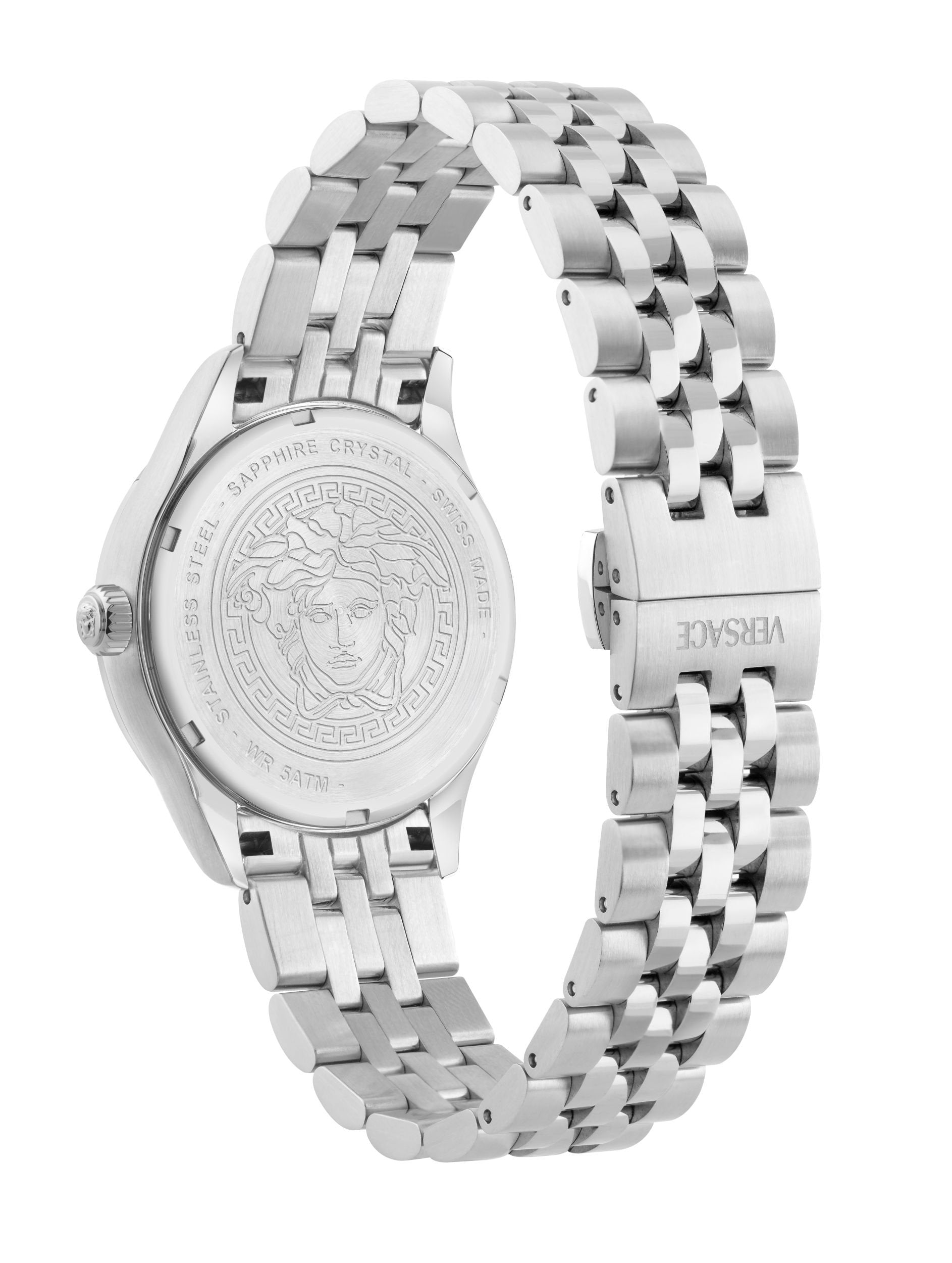 Versace Uhr Damen Hellenyium Lady Silber Rosé Zifferblatt 35 mm VE2S00825