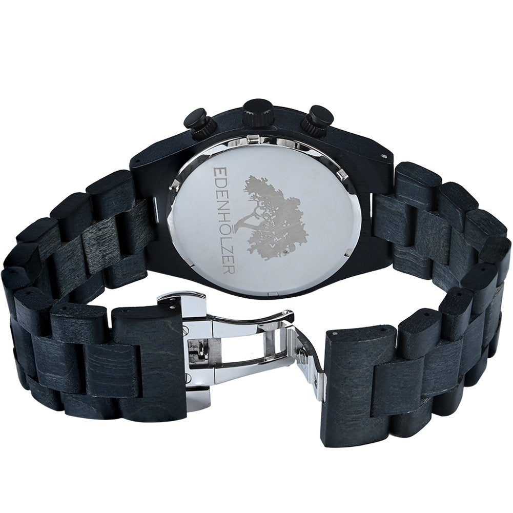 Edenhölzer Herren Armbanduhr Chronograph Hardlex Pico Datumsanzeige ED023-001