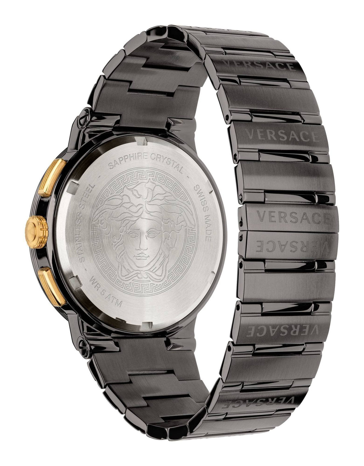Versace Herrenuhr Chronograph Greca Logo Chrono VEZ900521 Anthrazit
