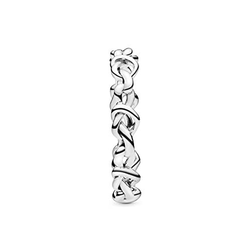 PANDORA Knotenherzen Ring aus Sterling-Silber aus der PANDORA Moments Kollektion, Größe: 52, 198018-52