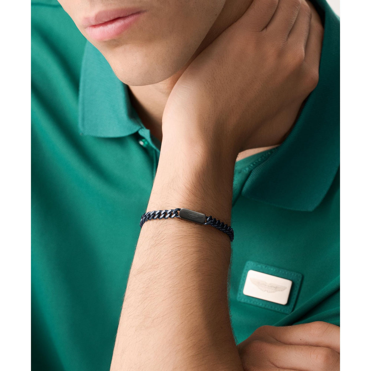 ASTON MARTIN Armband Herren AML ICON Edelstahl Blau/Schwarz MJIUF5BM6