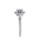 PANDORA Damen-Vergissmeinicht 925 Silber lila Zirkonia Gr. 54 (17.2)-190990ACZ-54