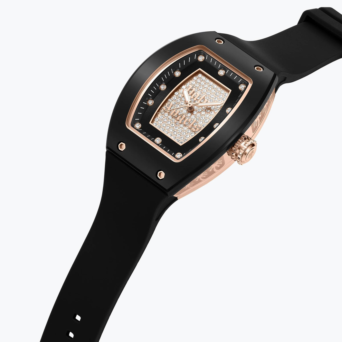 Palm Angels Armbanduhr Damen Alta Schwarz Roségold PMWLM0002502