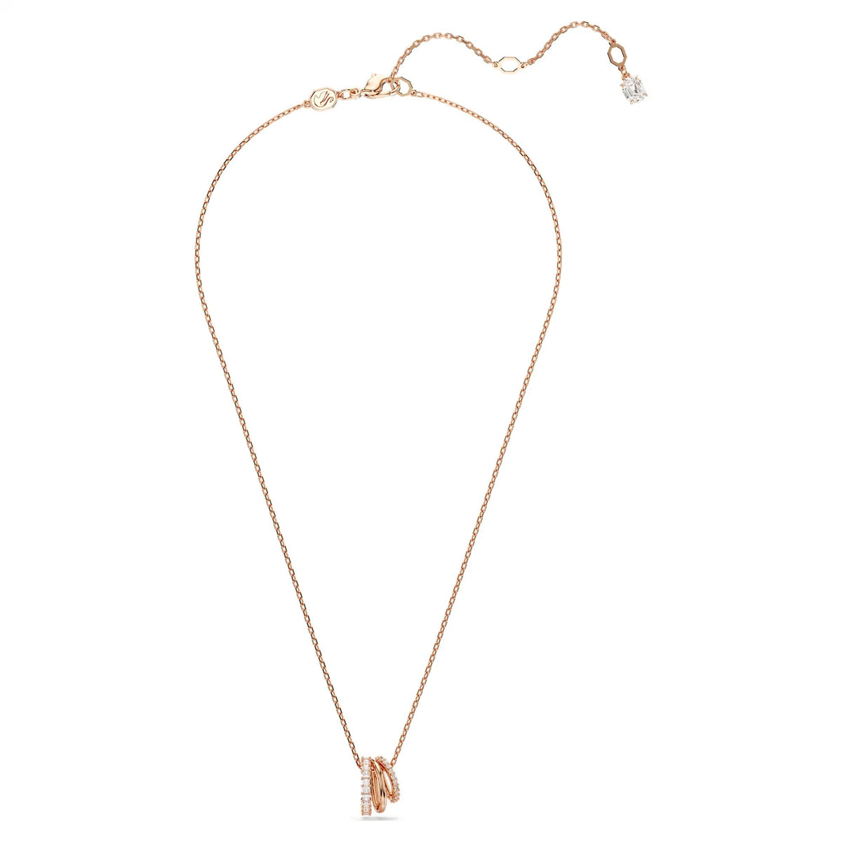 Swarovski Halskette Damen Hyperbola Pendant 3 Row weiß roségold 5701494
