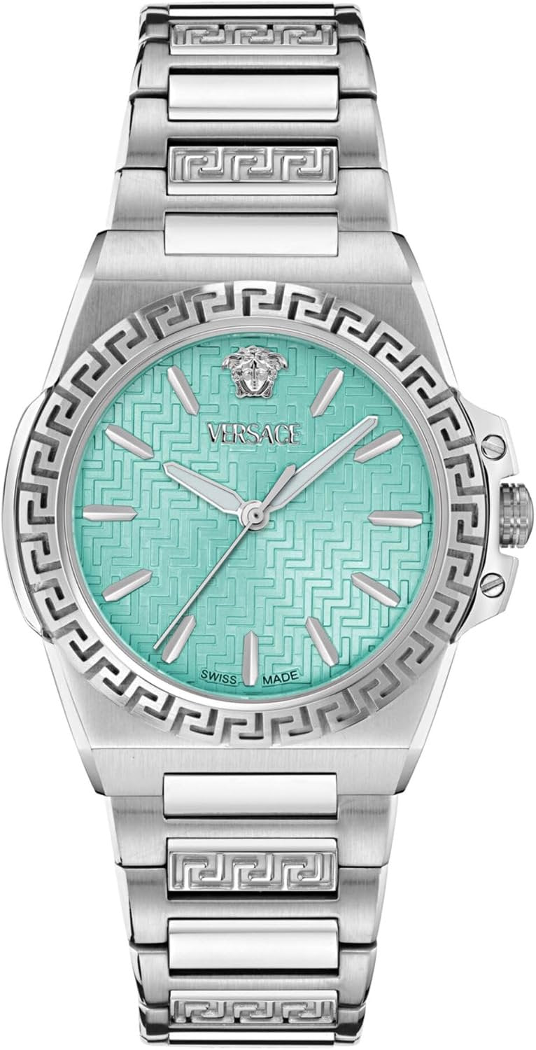 Versace Damen Analog Quarz Armbanduhr Greca Reaction