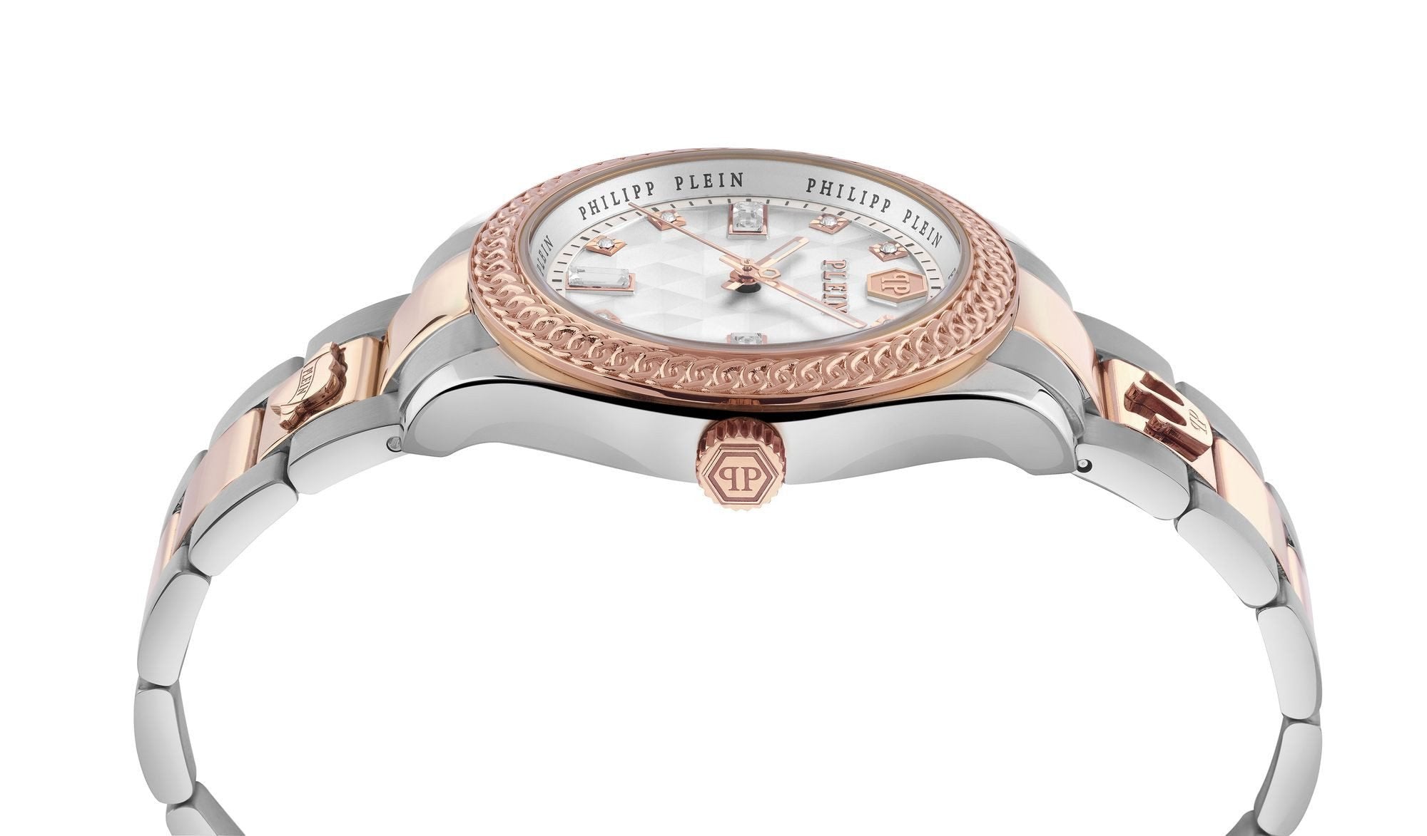 Philipp Plein Uhr Damen Queen Crystal PWCDA0724 Silber / Roségold