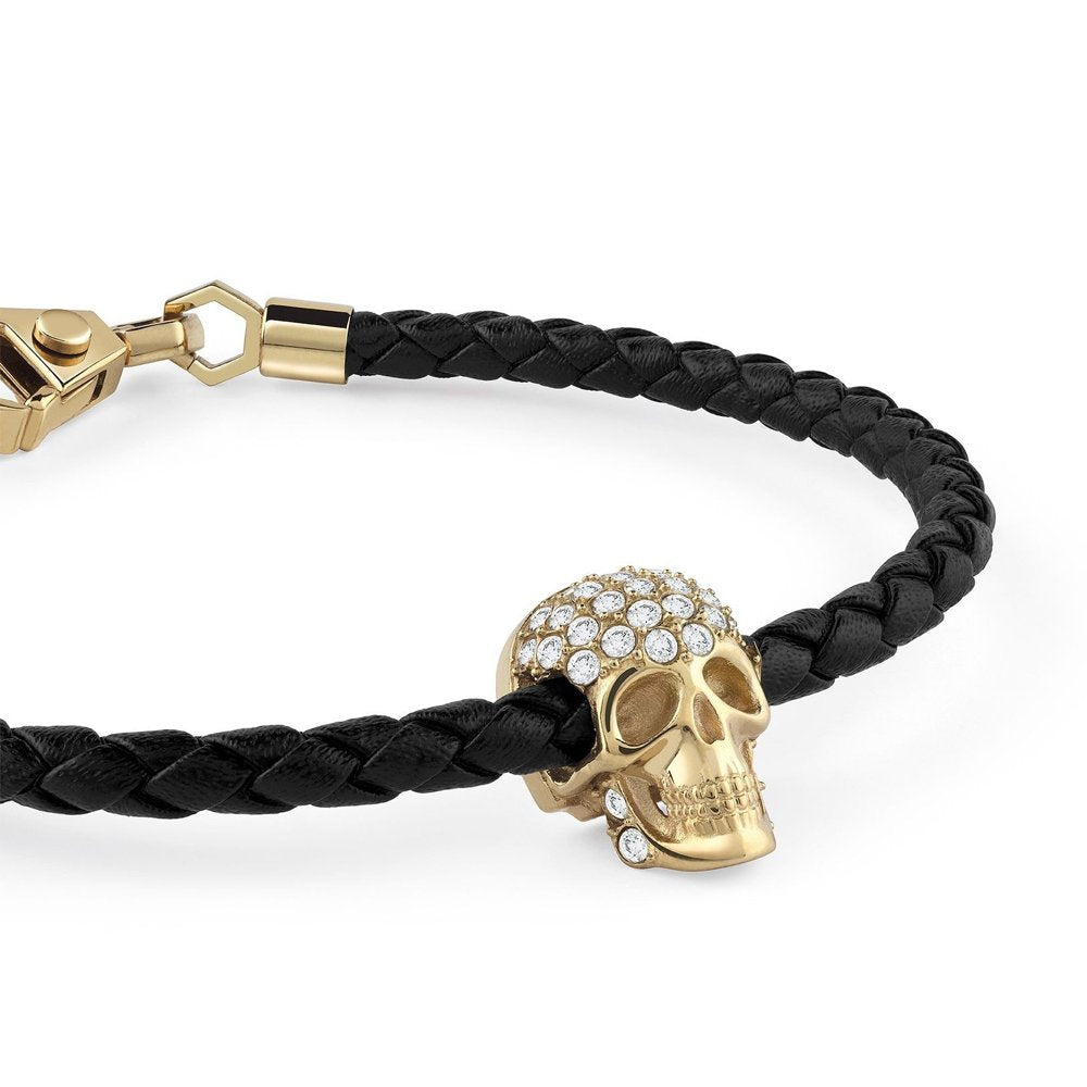 Philipp Plein Herren Armband PLEIN ENIGMA Schwarz Gold PJOEA14BU