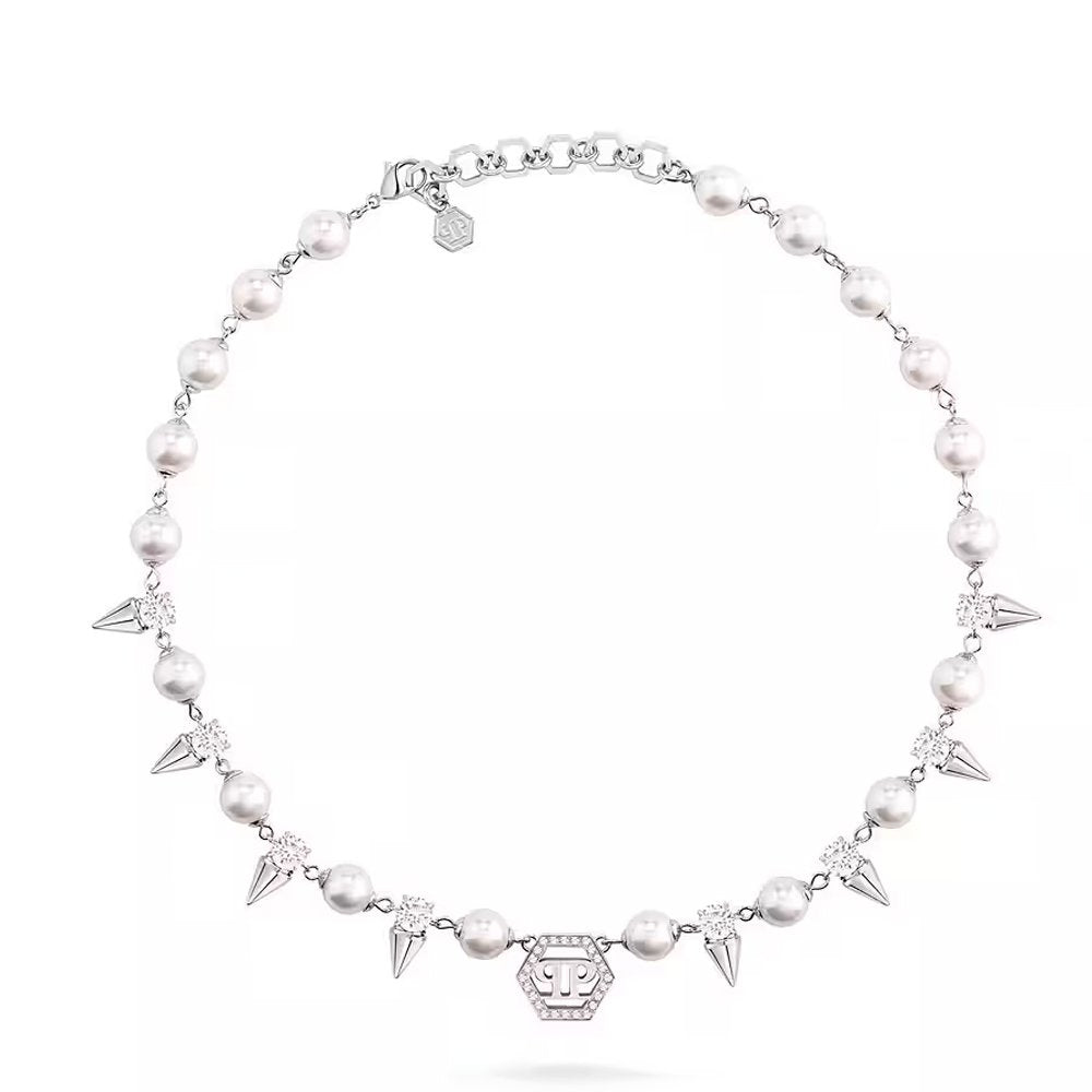 Philipp Plein Damen Halskette RHAPSODY  Weiß, Silberfarben PJ8EA09NU