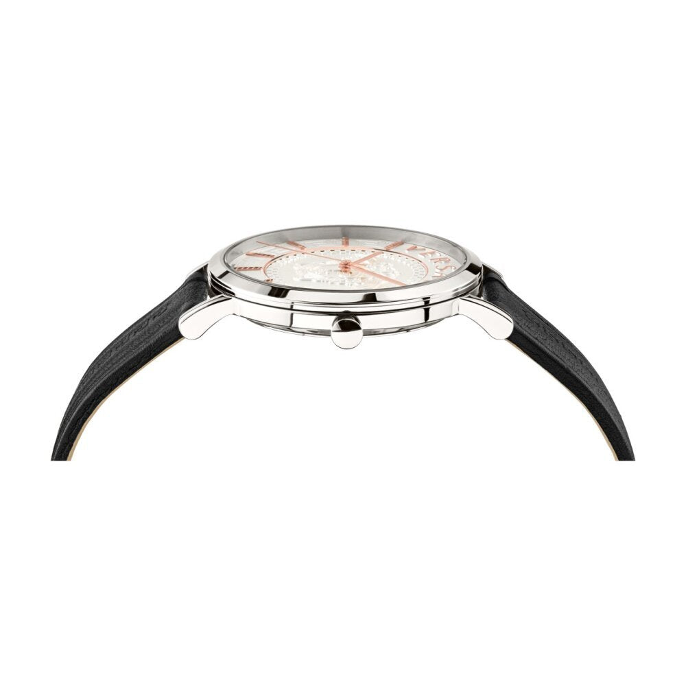 Versace Herren Armbanduhr V-ESSENTIAL schwarz, silber 40 mm VEJ400721