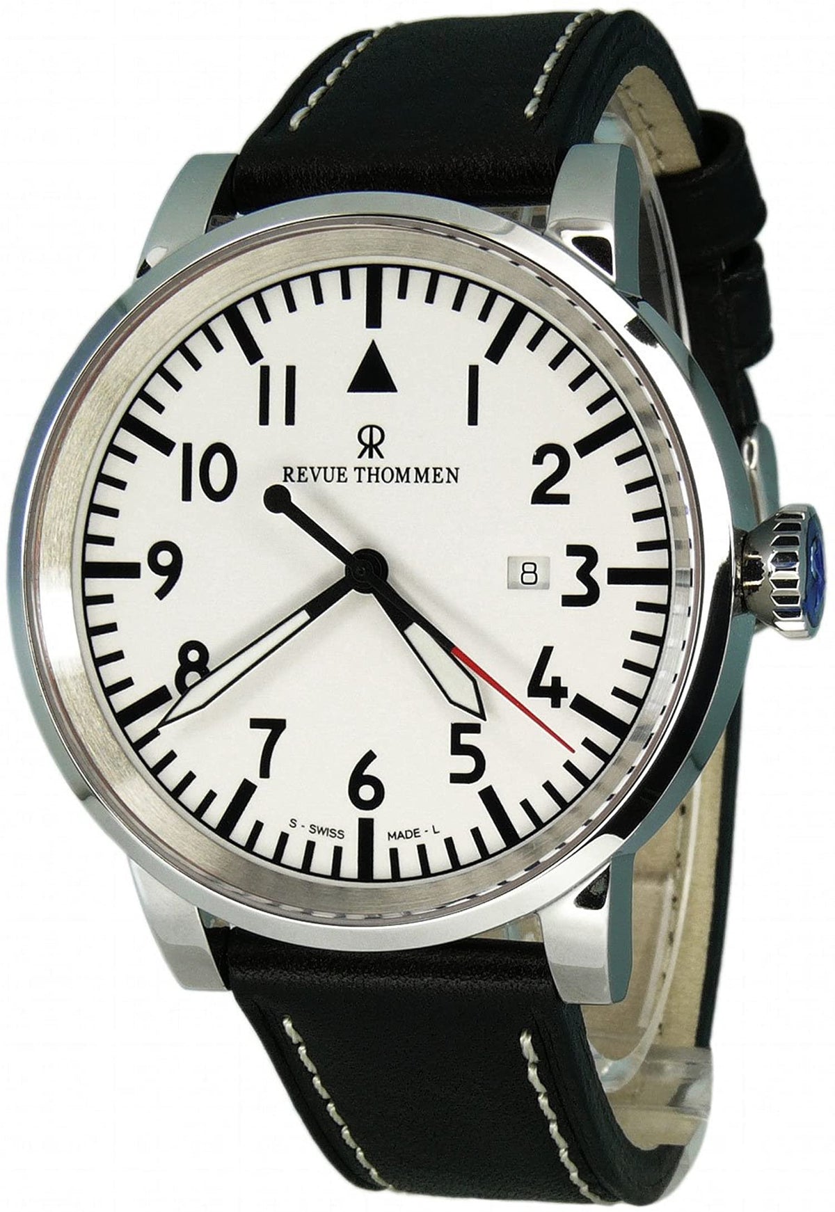 Revue Thommen Herren Armbanduhr Automatik Werk,  47 mm Lederarmband schwarz, Sapphire Crystal Airspeed XL16053.2533