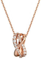 Swarovski Damen Halskette mit Anhänger Twist Weiß, Rosagoldfarbe 5620549