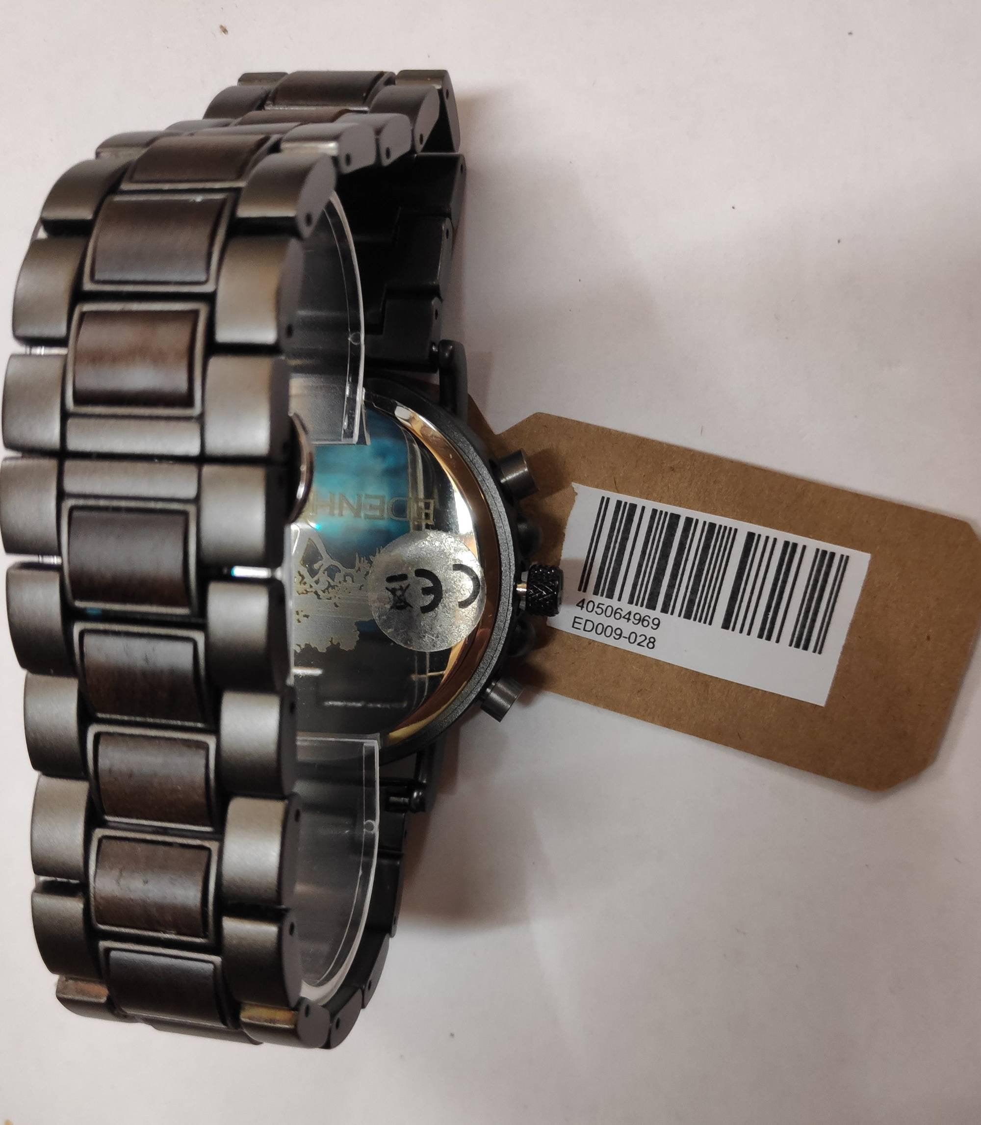 Edenhölzer Holzuhr Herren Armbanduhr Chronograph Holzarmband Hardlex Martinique Datumsanzeige