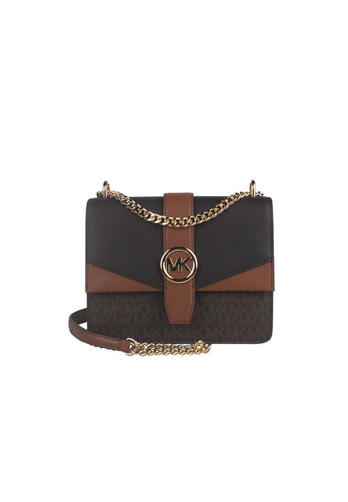 Michael Kors Umhängetasche Damen Greenwich Small Color Block Signature Logo Crossbody Braun Mehrfarbig 35S5GGRC1B