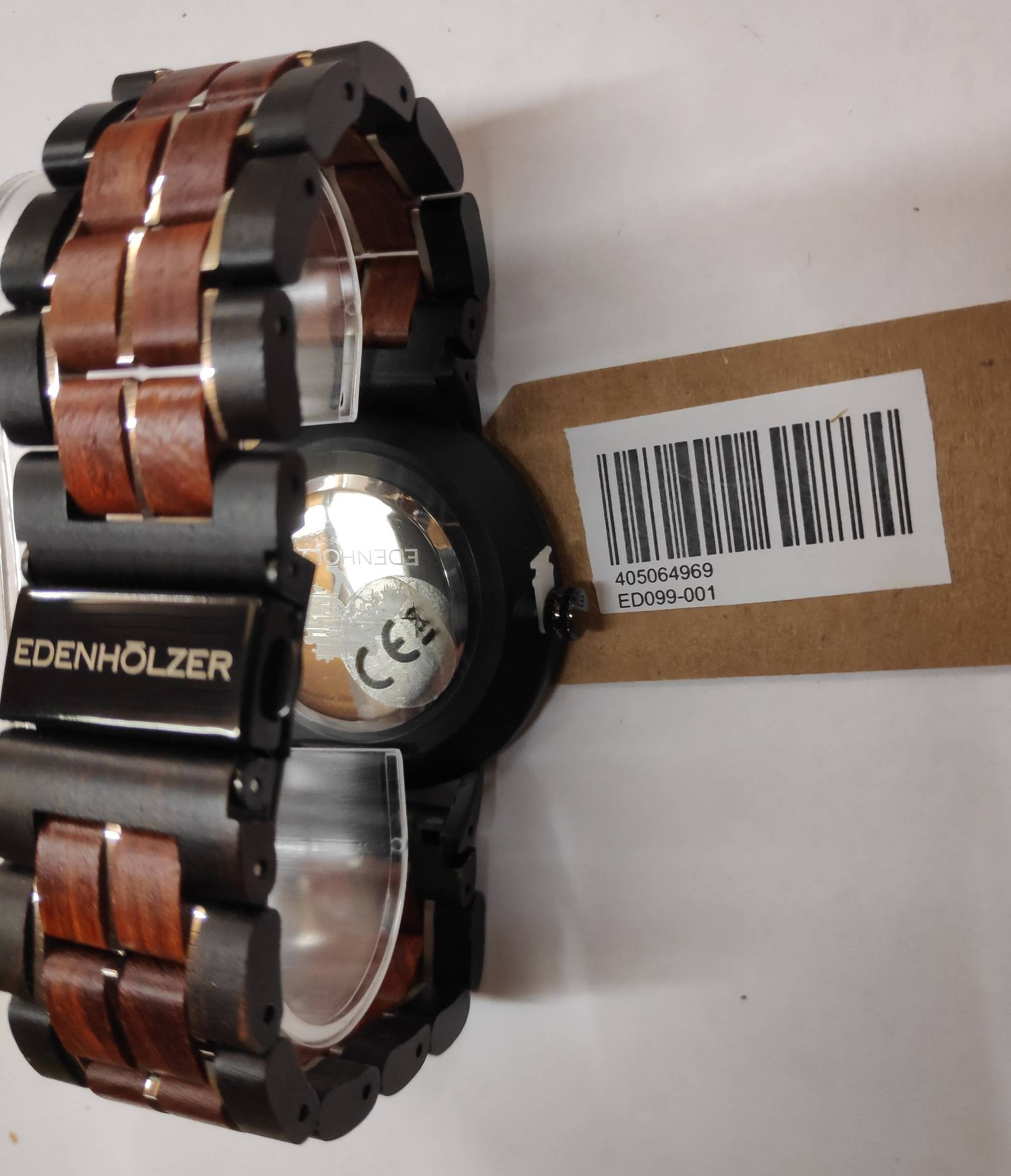 Edenhölzer Holzuhr Herren Armbanduhr Slimline Gozo ED099-001