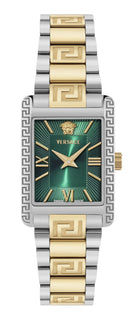 Versace VEKSA0526 Black dial Medusa head and Versace logo at 12h.