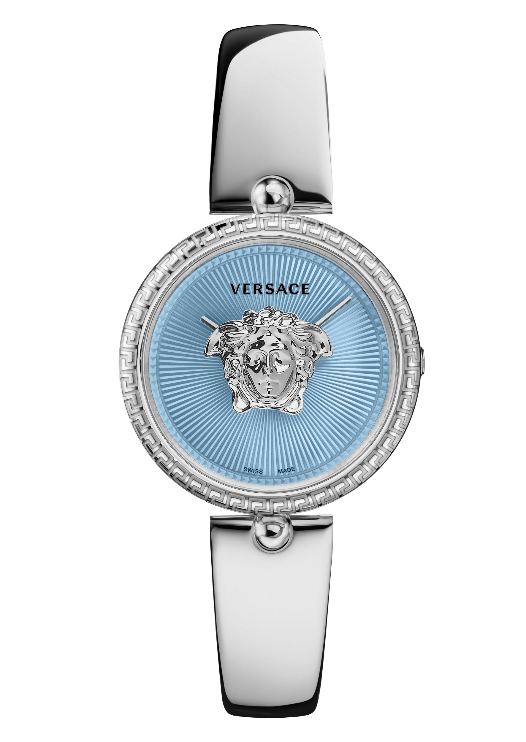 Versace Armbanduhr Damen Palazzo 34 Silber Hellblau VECQ03325