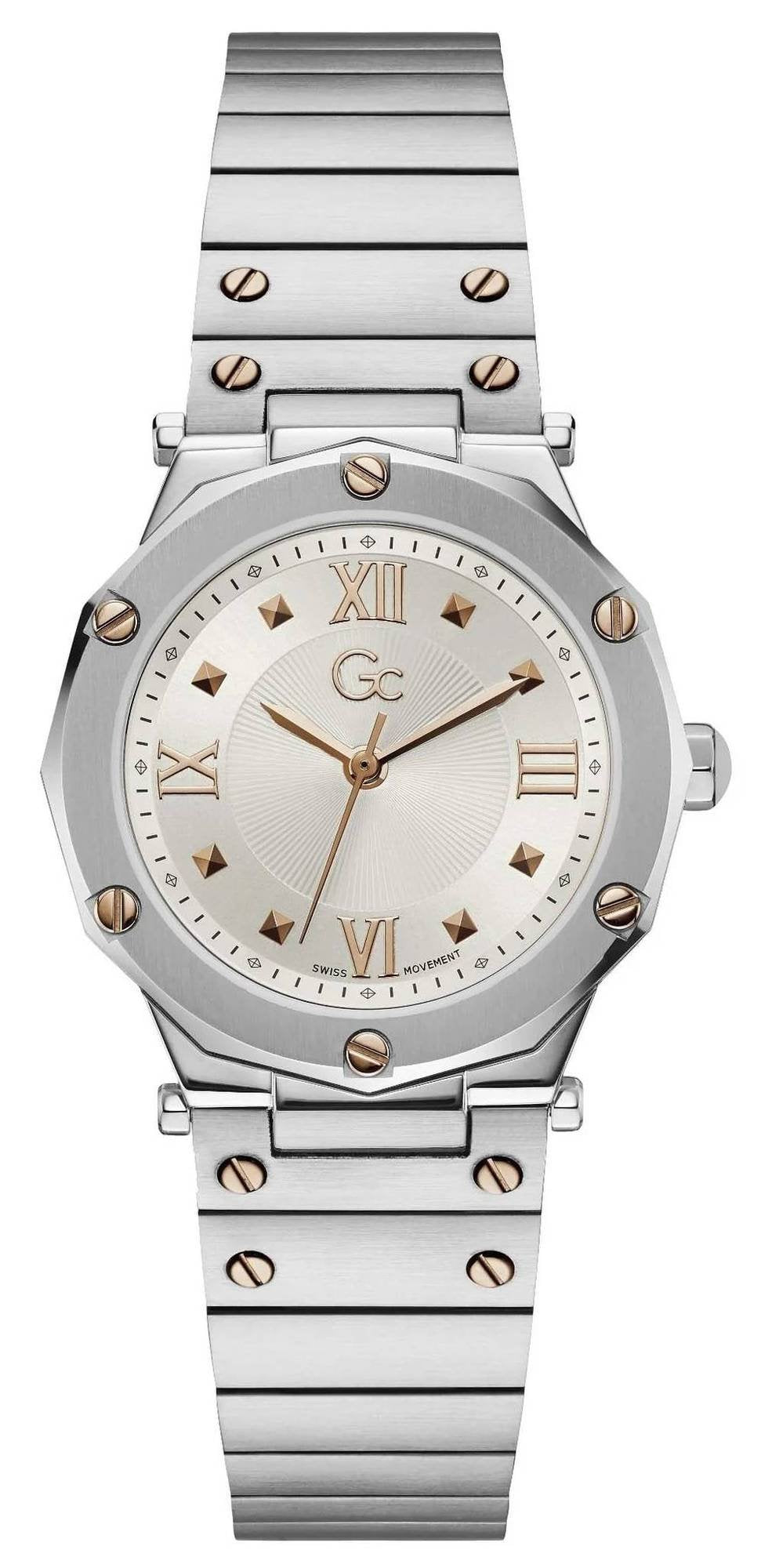 Guess Collection Damen Armbanduhr GC Spirit Lady Silber-Roségold Y60001L1MF