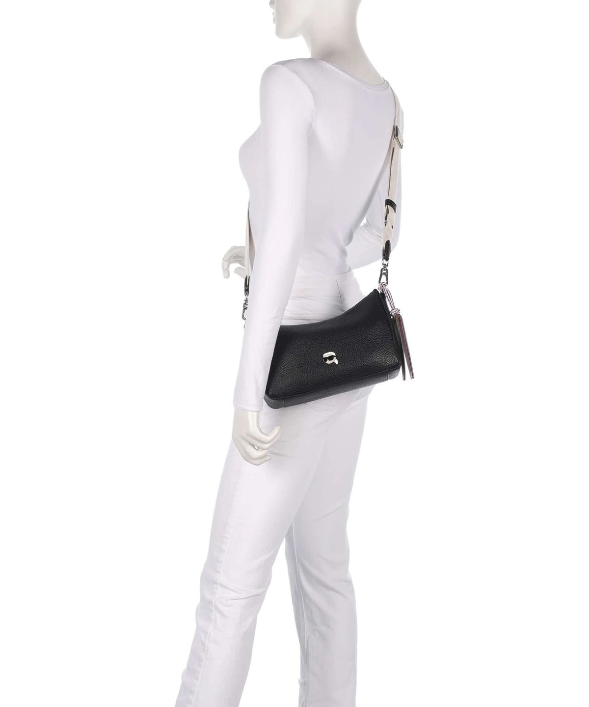 Karl Lagerfeld Umhängetasche Damen Ikon Pebble Schwarz A4W30004 999