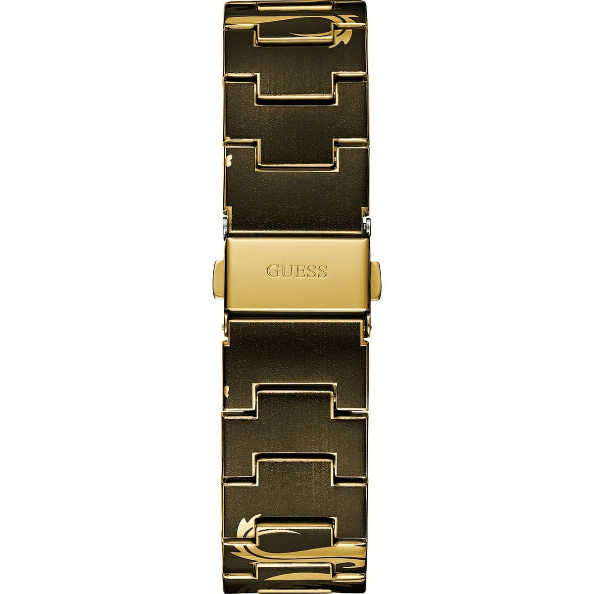Guess Herren Armbanduhr DRAGON Drachenmuster-Armband Gold-Schwarz 42 mm GW0649G1