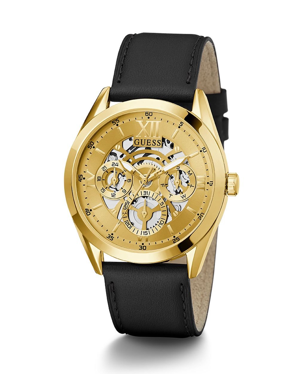 Guess Herren Armbanduhr Multifunktionsuhr Tailor schwarz, gold 42 mm GW0389G2