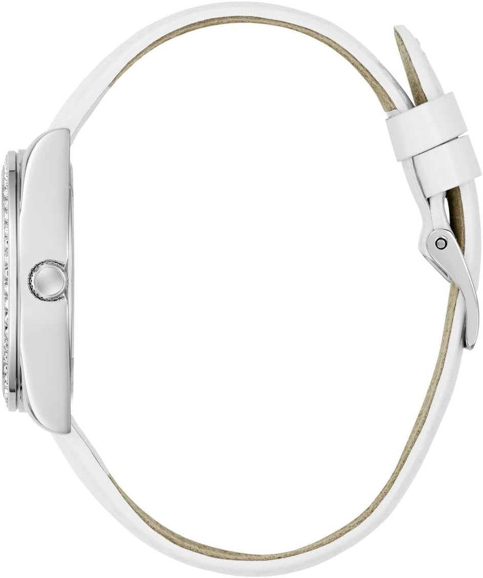 Guess Armbanduhr Damen Guess Ladies White Silver Tone Analog Watch GW0989L1 Silber Weiß GW0989L1