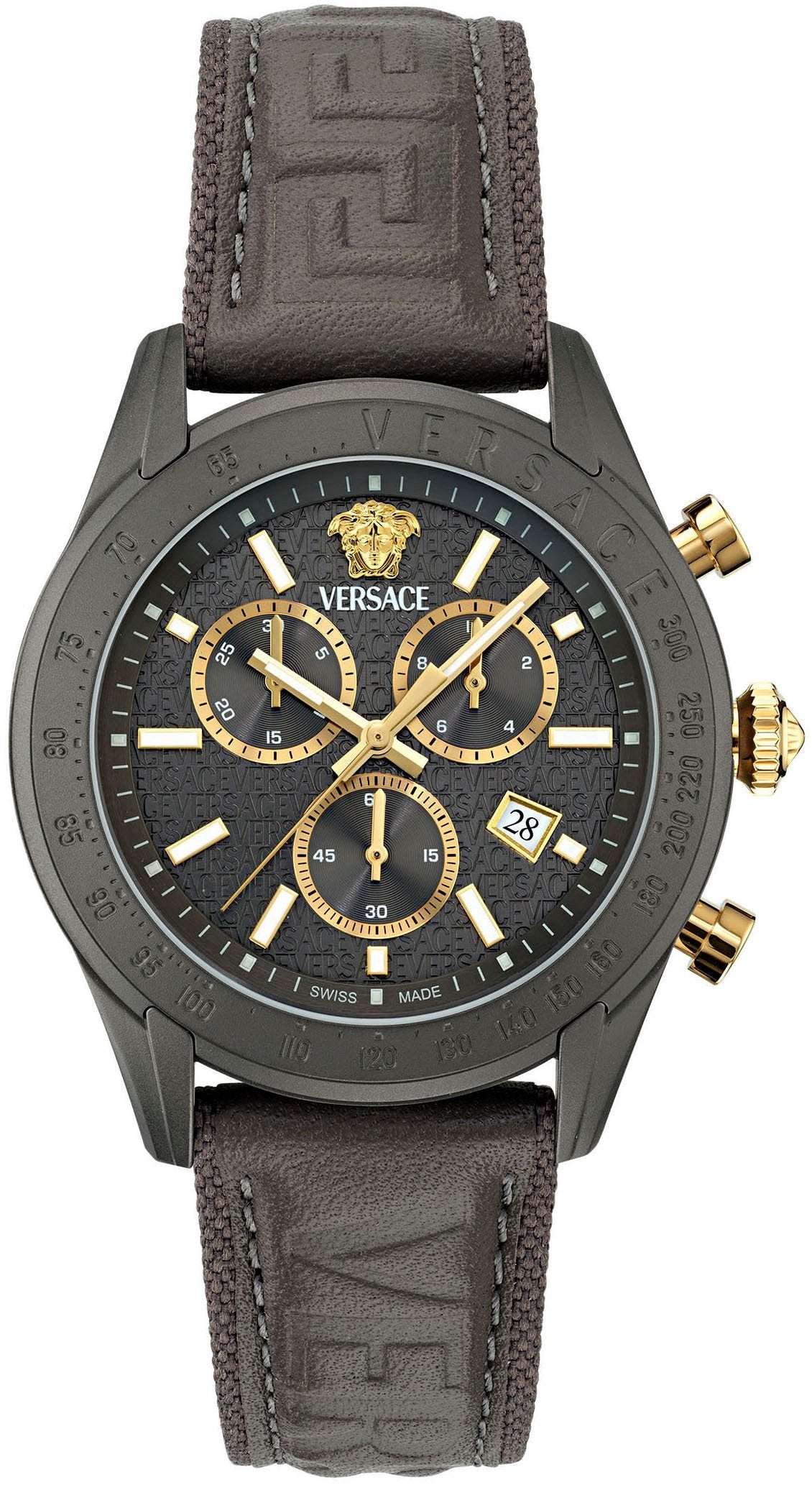 Versace Herrenuhr Chronograph Chrono Master Schwarz-Grau VE8R00124