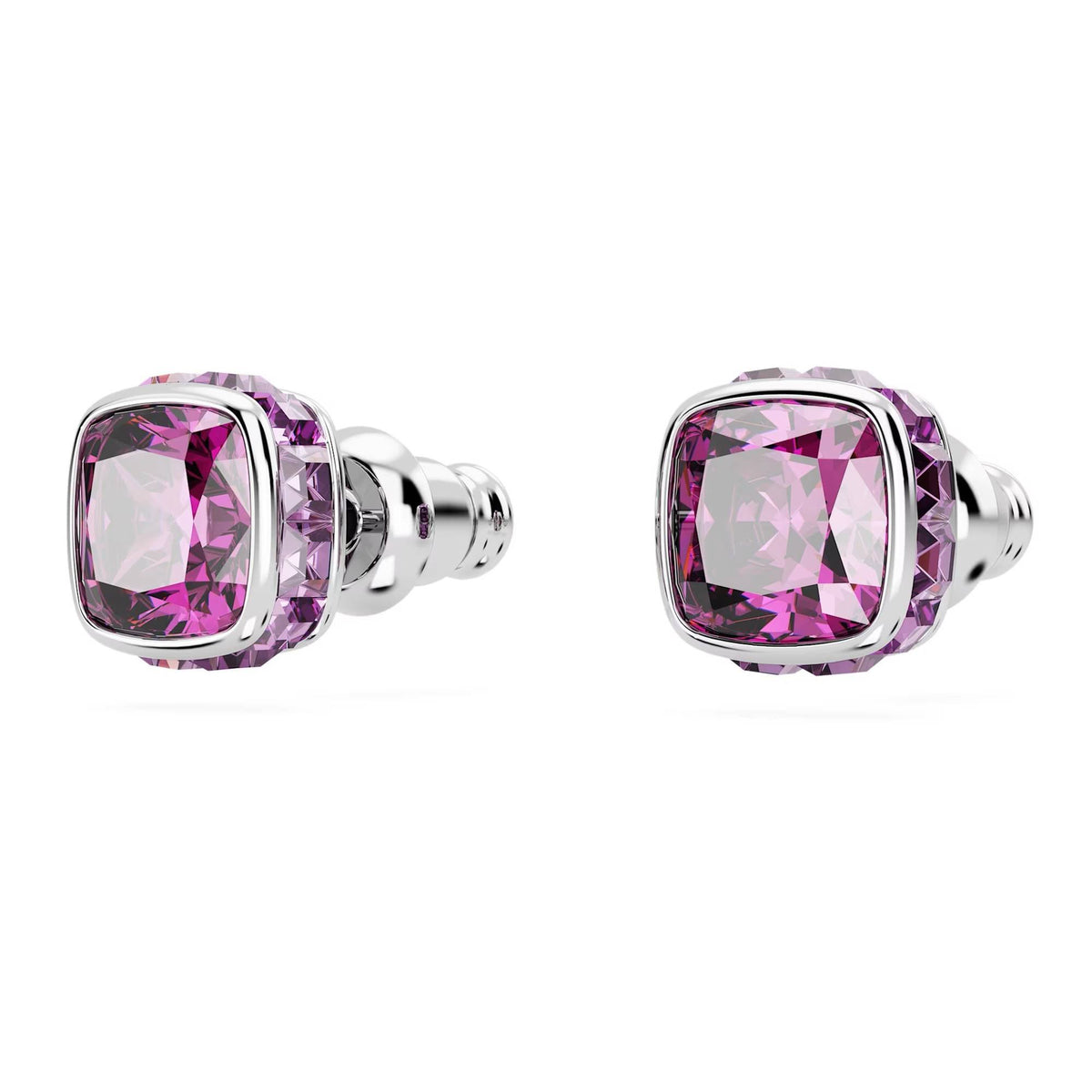 Swarovski Schmuck Unisex Birthstone Stud Earrings Square Cut Februar Violett Rhodiniert 5660797