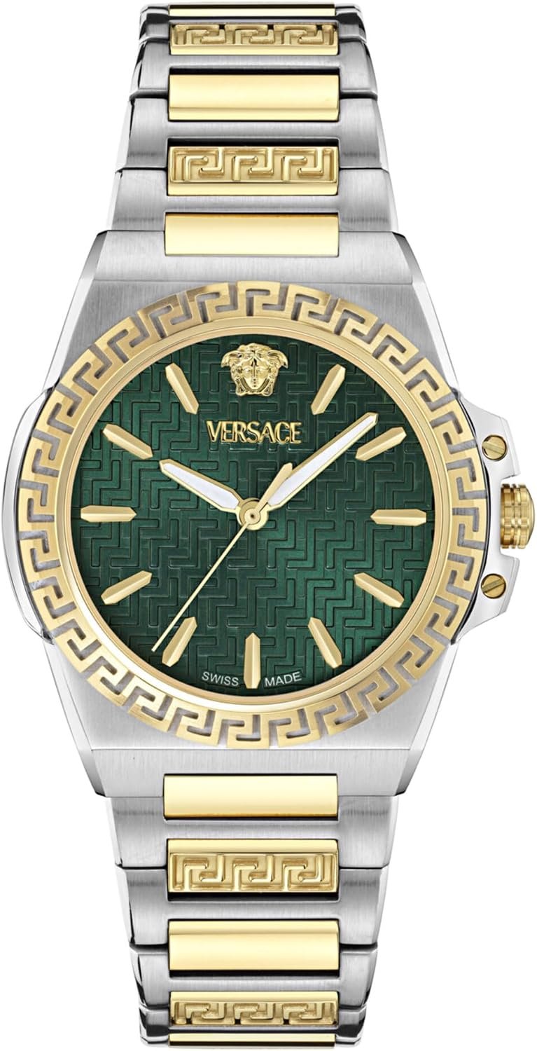 Versace Damen Analog Quarz Armbanduhr Greca Reaction