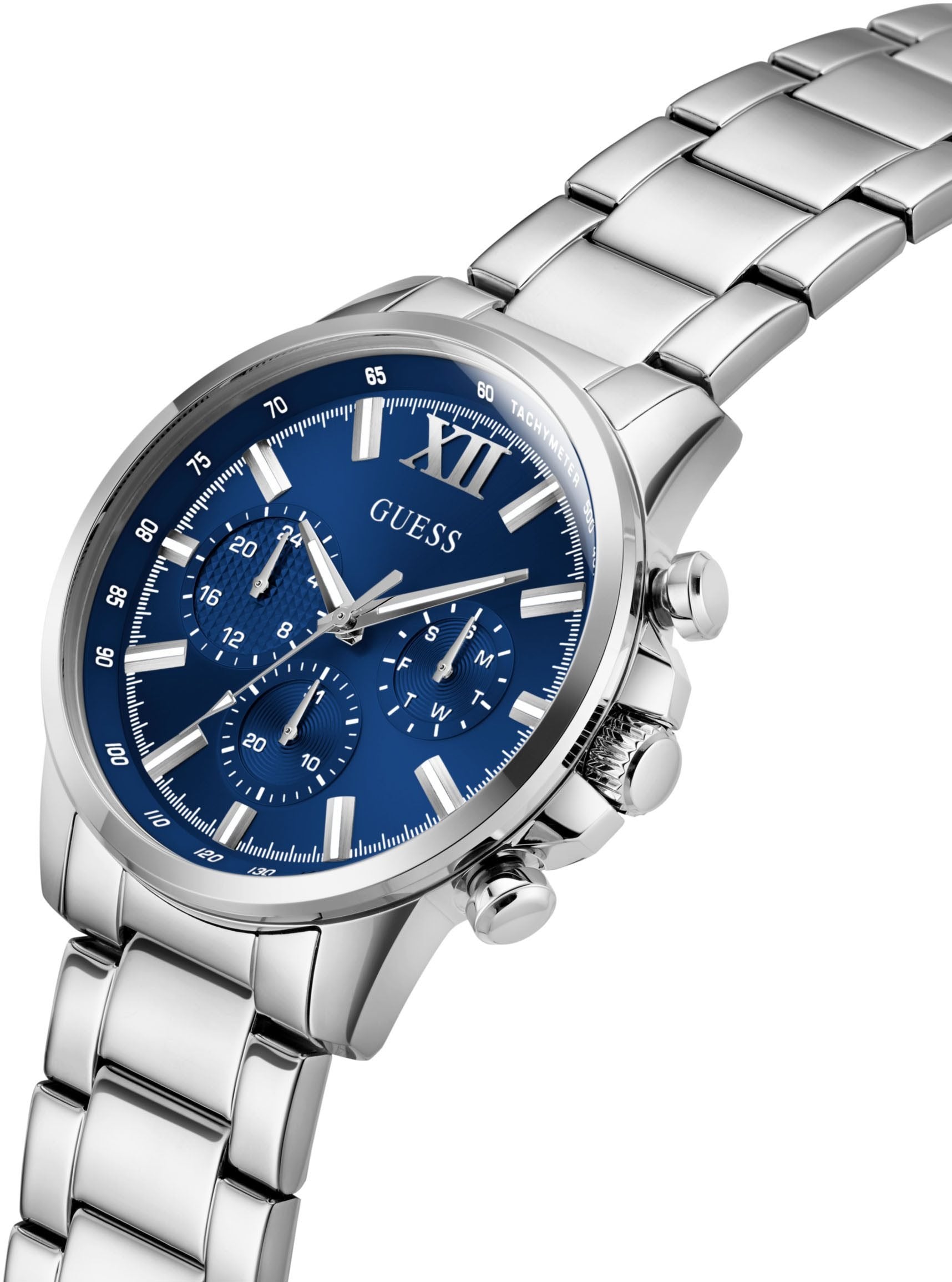 Guess Herren Armbanduhr Silberfarben GD WALKER GW0900G4