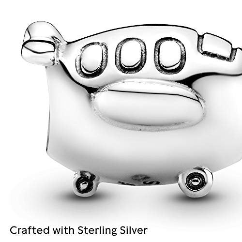 PANDORA Flugzeug Reise Charm in Silber und Sterling-Silber oxidiert Moments Collection