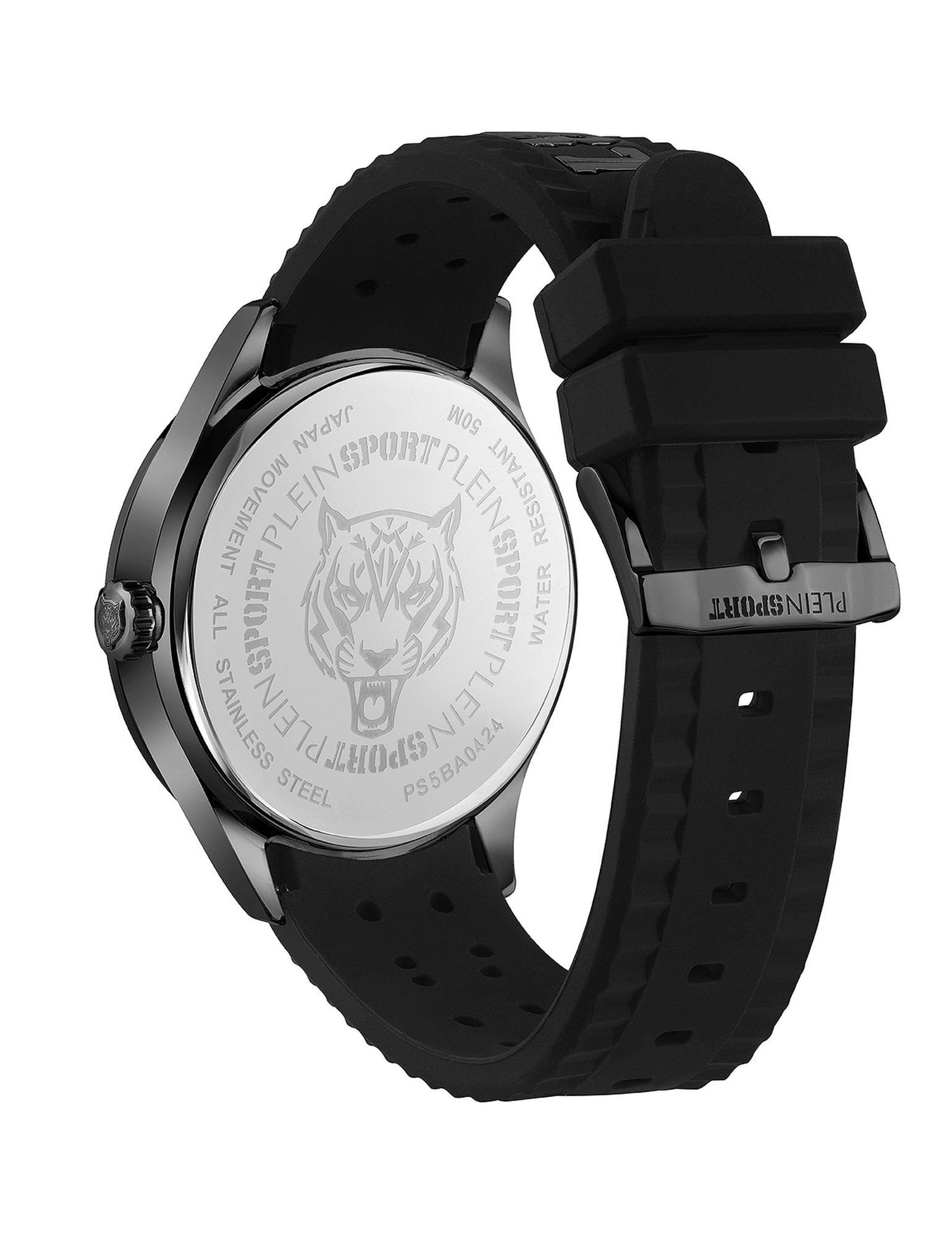 Plein Sport Herren Uhr Lineman PS5BA0424 Schwarz Silikon 45 mm