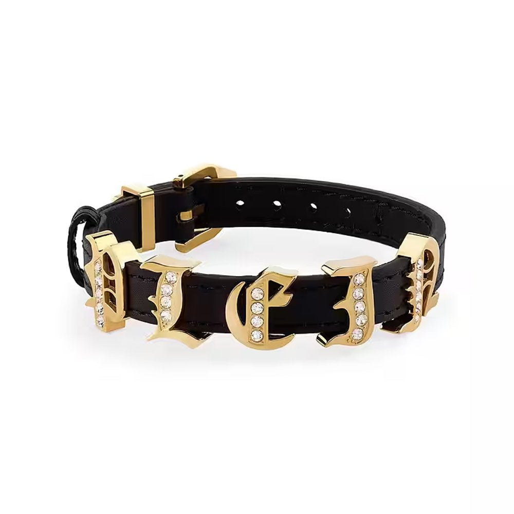 Philipp Plein Damen Armband LETTERING Schwarz, Goldfarben PJ1AA22BU