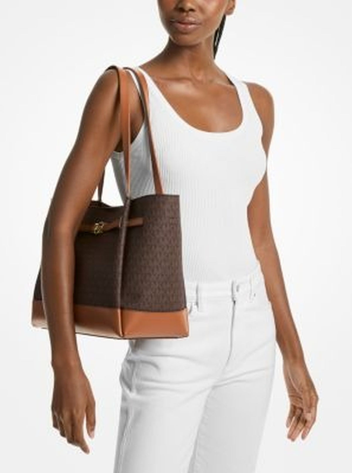 Michael Kors Reed Large Signature Logo Tote Damen Braun 35F4G6RT3B-BROWN-OS