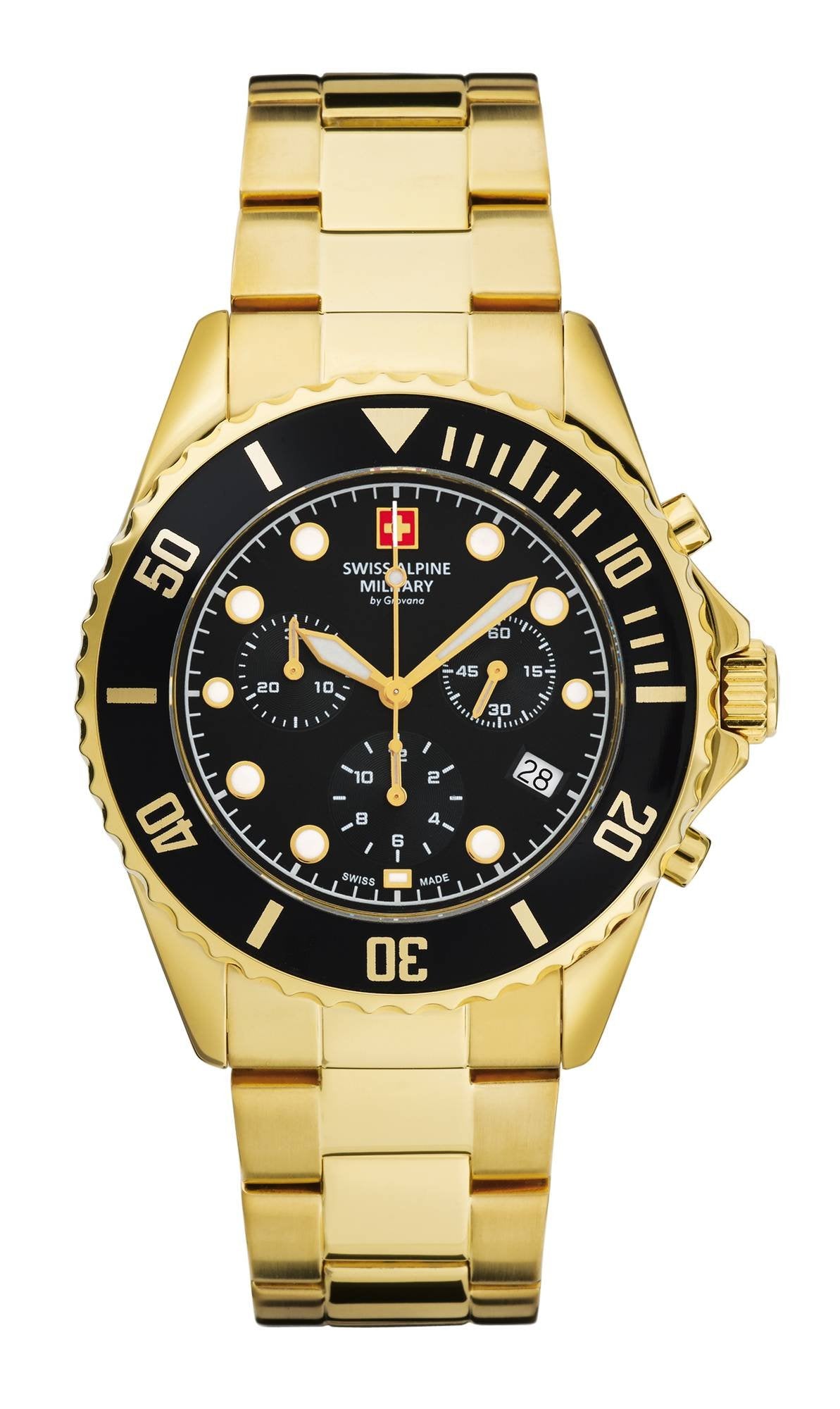 Swiss Alpine Military Herren Armbanduhr  7053.9117  Chronograph & Datumsfenster Armband Stainless Steel