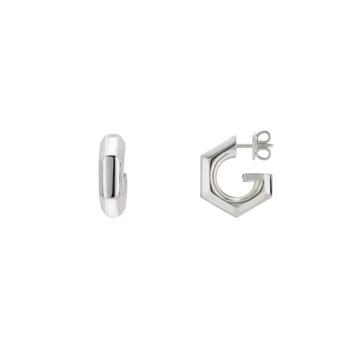 Gucci Ohrringe Damen Hoop Silber 925 Geometric G Creolen 814904-J8400-8106