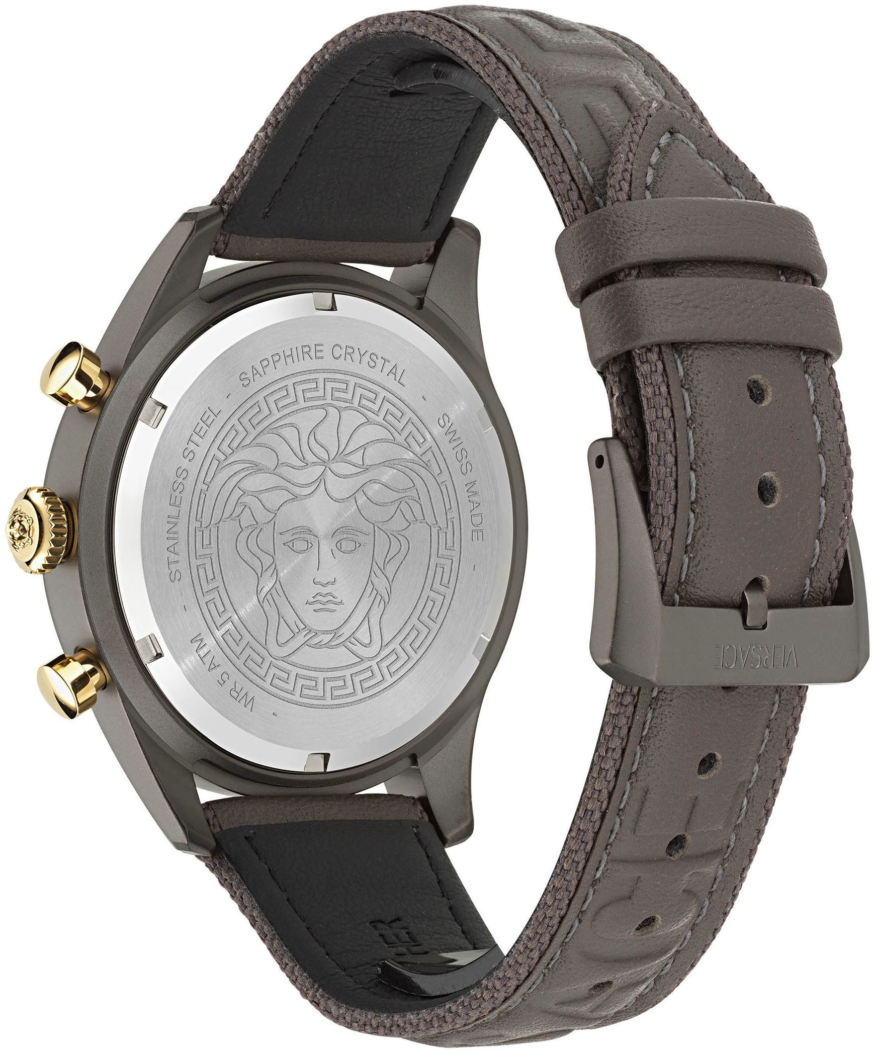 Versace Herrenuhr Chronograph Chrono Master Schwarz-Grau VE8R00124