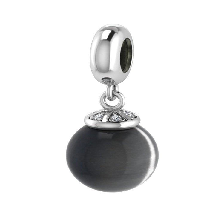 Endless Jewelrry Damen Anhänger Grey Moon Eclipse mit Zirkonia Grau 3371-1