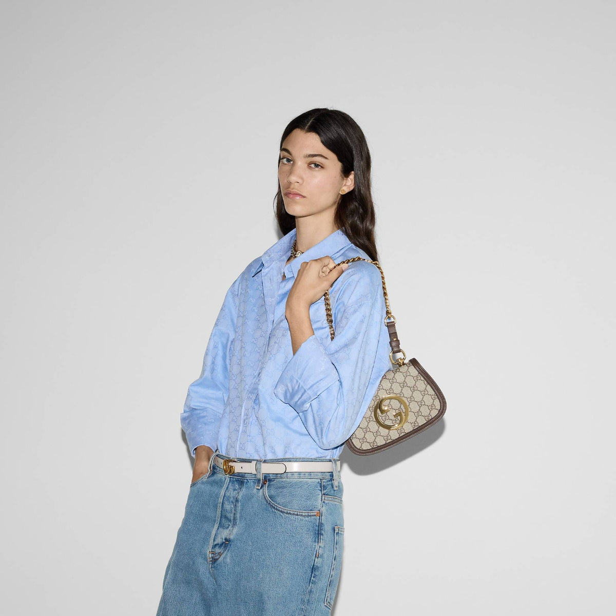 Gucci Schultertasche Damen Gucci Blondie Small Shoulder Bag Beige 724645 K9GSG 8367