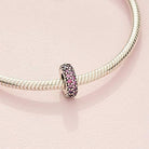 PANDORA Damen-Bead-Zwischenelement Pavé-Inspiration 925 Silber Zirkonia lila - 791359CFP