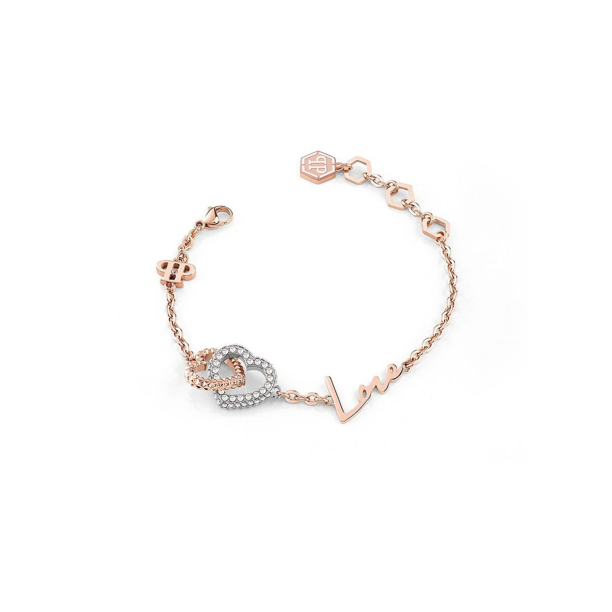 Philipp Plein Rocked Hearts Armband Damen roségold PJZEA12BU