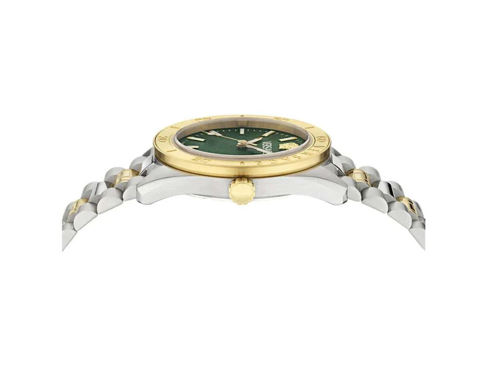 Versace Armbanduhr Herren V Dome Bicolor Silber Gold VE8E00524