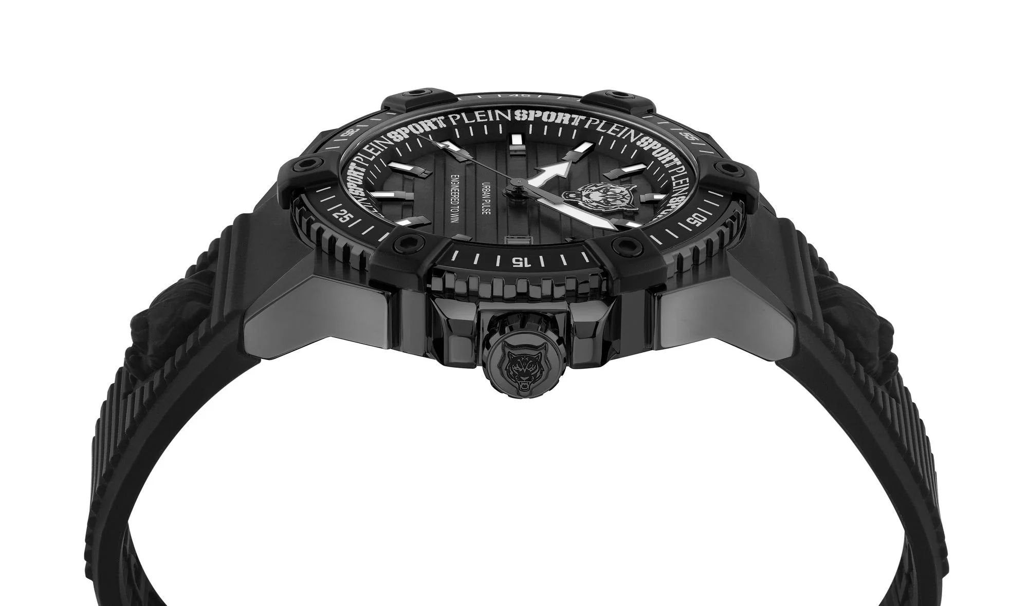 Philipp Plein Uhr Herren Urban Pulse PSFDA0324 Schwarz / IP‑Black / Silikon