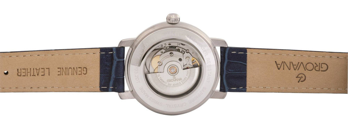 Grovana Armbanduhr Herren St Andrews Fairway Silber Blau 1703.2533