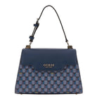 Guess Damen Handtasche Hallie Geometric Print Blau HWJT8740200BUG