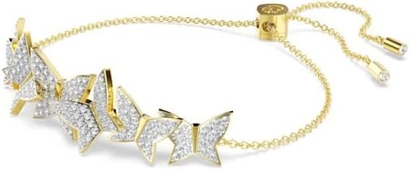 Swarovski Idyllia Lilia Bracelet, Butterfly Motif, Clear Pavé Crystals, Gold-Tone Finished Setting, for Women