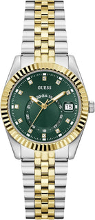 Guess Analoguhr Damen Jada Bicolor Silberfarben Goldfarben Grün GW0936L3