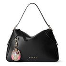 Gucci Handtasche Damen GG Emblem Medium Shoulder Bag Schwarz 815217-AAEC2-1000