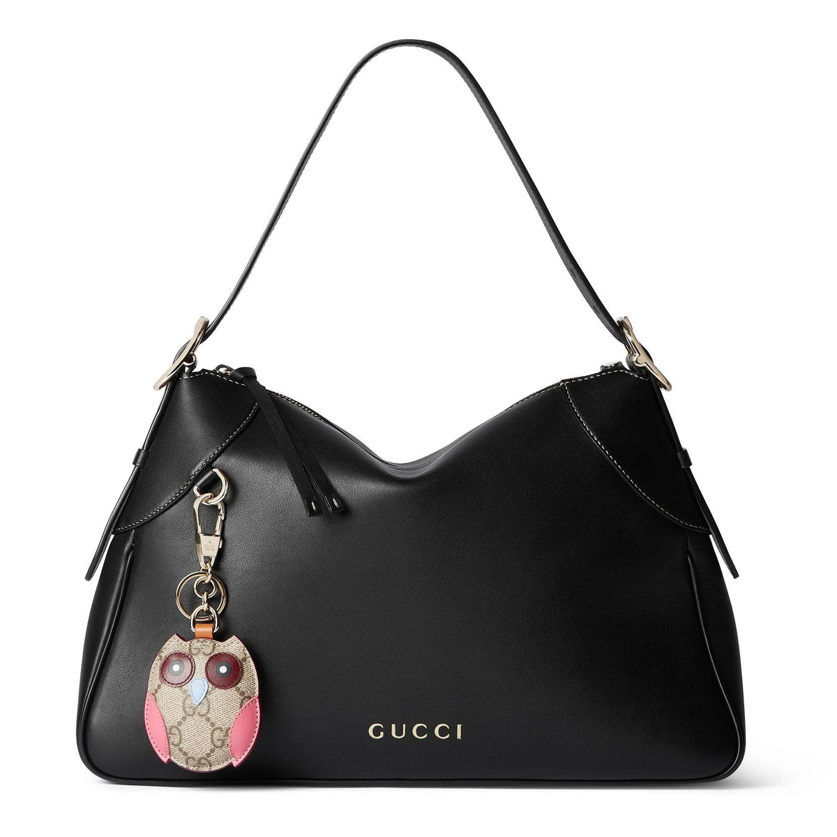 Gucci Handtasche Damen GG Emblem Medium Shoulder Bag Schwarz 815217-AAEC2-1000