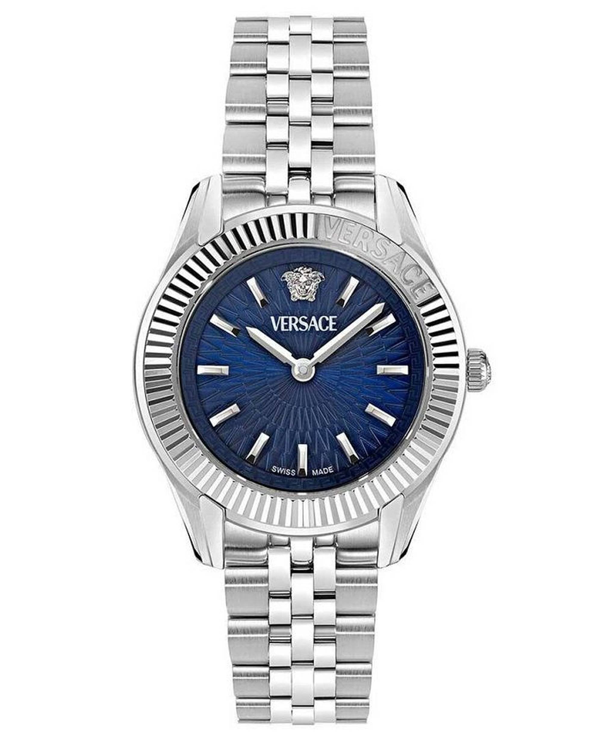 Versace Armbanduhr Damen Greca Time Lady Petite Blau Silber VE9CA0124